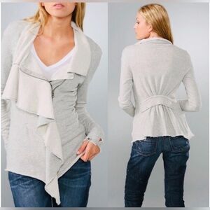 Free People Women's Gray Drape Front Sweater size small